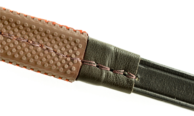 Dever Classic Pony Race Rubber Grip Reins 5/8 - Brown/ Brown-3